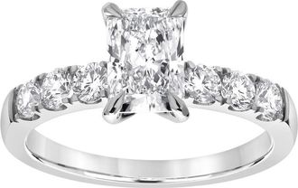 Grown Brilliance 1.60 Carat 14K White Gold Radiant Lab Grown Diamond Engagement Ring for Women- Color/Clarity-F/VS