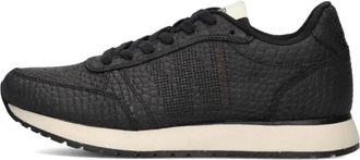 Woden Schoenen, Dames, Zwart, 39 EU, Leer, Zwarte Croco Sneakers voor Vrouwen