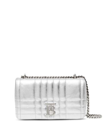 Burberry Small Lola quilted metallic leather bag - Silver
