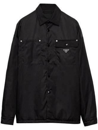Prada Shirtjack met logo - Zwart