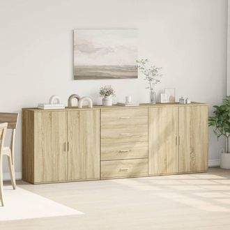 Berkfield Home Sideboards 3 pcs Sonoma Oak Engineered Wood in Light Tan