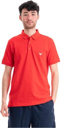 Giorgio Armani Strandkleding Polo Shirt - Heren - Polos - Rood - S - Katoen - Tops