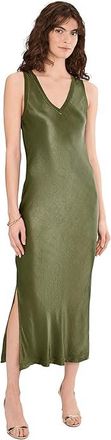 Michael Stars Randi V-Neck Midi Womens Dress Caper : LG (US 8-10), Rayon/Viscose