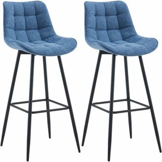Clp Set De 2 Taburetes De Bar Dartford Azul Tela