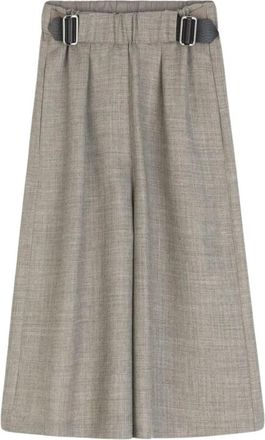 Alysi Wide Leg Bermuda Shorts - Dames - Korte Broeken - Grijs - 2XS - Wol - Korte Broeken