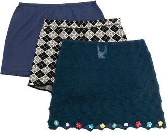 YanYan Knits Set con gonna - Blu