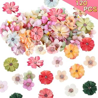 OEM 120 Margaritas Y Peon&iacute;as Artificiales, Hechas De Tela De Seda, Perfectas Para Manualidades, Coronas, Bodas Y Decoraciones Con Tem&aacute;tica De Bosque Encan