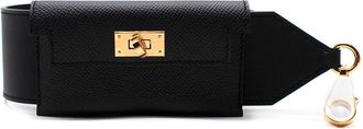 Hermès Noir Kelly Pocket Bag Strap with Gold Hardware