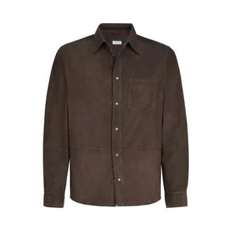 Brunello Cucinelli Leather Shirt - male - Brunello Cucinelli - Casual Shirts - Brown - S - Shirts
