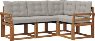 vidaXL Conjunto De Sof&aacute;s De Exterior 4 Uds. Gris Natural Y Claro Vidaxl