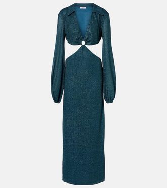 Os&eacute;ree Lumiere cutout ring-detail maxi dress