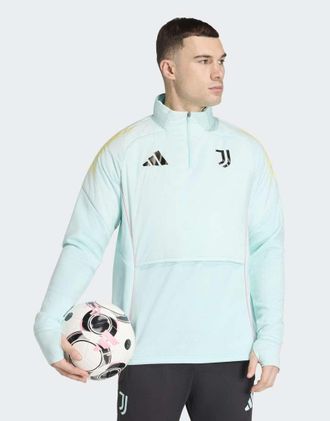 adidas Juventus tiro 25 competition - Top invernale color acqua semi lampo-Blu