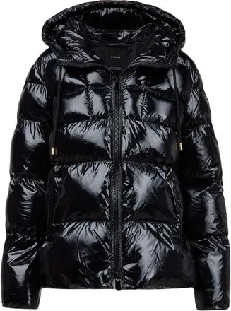 Pinko Womens Winter Jacket Black Limousine Polyamide Apparel Outwear