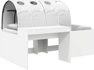 vidaXL Cama Con T&uacute;nel 3 Uds. Blanco Madera De Ingenier&iacute;a Vidaxl