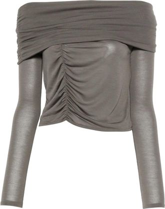 Alohas Top con ruches e spalle scoperte - Grigio