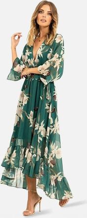 Yumi Dip Hem Sleeve Dress in Green at Nordstrom, Size 12