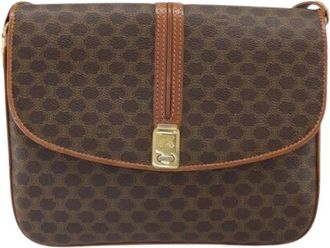 Celine Pre-owned Vintage Macadam Schoudertas - Dames - Vintage Schoudertas - Bruin - ONE Size - Leer - Vintage