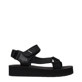 Prada Black Fabric Womens Sandals