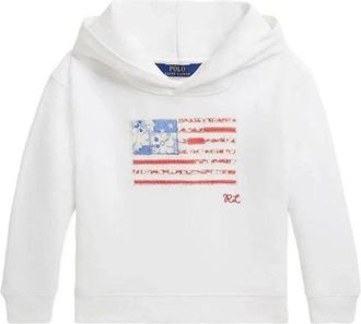 Ralph Lauren Hoodies & sweatvesten, unisex, Wit, M, Katoen, Flag French Cotton Terry Hoodie