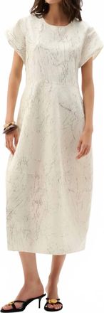 Joseph Ribkoff Abstract Print Midi Cocoon Dress In Cream/black