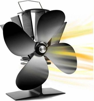 OEM 1 Ventilateur Pour Po&ecirc;le &Agrave; Bois, 4 Pales, D&eacute;marrage &Agrave; 40&deg;c, Aluminium Anodis&eacute;, Silencieux, Pour Chemin&eacute;e Et Br&ucirc;leur