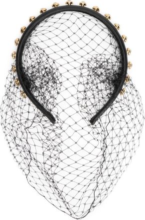 Red Valentino Studded Mesh Headband - Dames - Haaraccessoires - Zwart - ONE Size - Leer - Accessoires