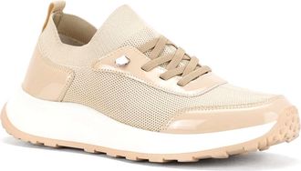 Unze Women Paola Comfort Sport Trainer UK Size 3-8 Beige