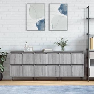 vidaXL Vidaxl - Aparadores 3 Uds Madera Contrachapada Gris Sonoma