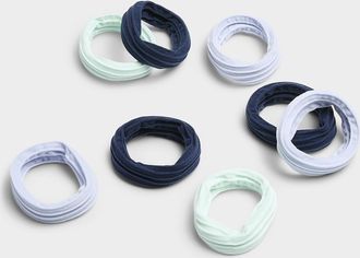 Kitsch Womens Grooved recycled nylon wide elastics Set of 8