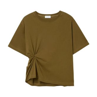 Dagmar Knot T-Shirt - Dames - Tops - Groen - Maat: M Katoen