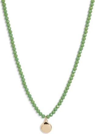 Nordstrom Beaded Charm Pendant Necklace in Green- Gold at Nordstrom