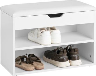 SoBuy Sobuy - Armario Zapatero, Taburete, Puff Caja, Banco, Estanter&iacute;a Para Zapatos,chifonier, Blanco,fsr25-w Es