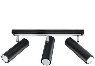 Sollux Lighting Design Deckenlampe Direzione 3-Flammig, Schwarz