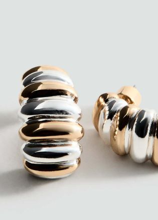 Mango Orecchini bicolore oro - Donna - Taglia unica - MANGO