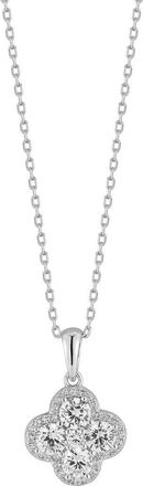 Glaze Jewelry Cubic Zirconia Clover Pendant Necklace in Silver at Nordstrom Rack