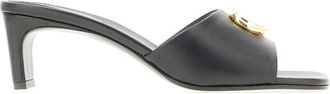 Gucci Schoenen, Dames, Zwart, 36 EU, Leer, Slide Sandal met Double G