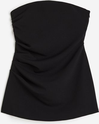 H&M Drapiertes Bandeau-Top - Schwarz