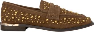 Alma En Pena Loafers met strass-steentjes - Dames - Loafers - Bruin - 38 EU - Schoenen