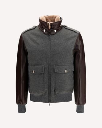 Brunello Cucinelli Membrane finished cashmere beaver Bomber Male 50