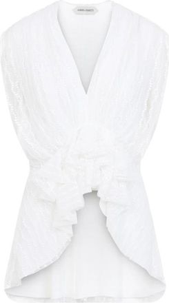 Alberta Ferretti Tule Top - Dames - Tops zonder mouwen - Wit - M - Tule - Tops