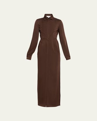 Michael Kors Split-Sleeve Techno Maxi Shirtdress