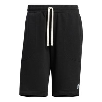 adidas neo Solid Color Lacing Casual Straight Shorts Unisex Black HS6819