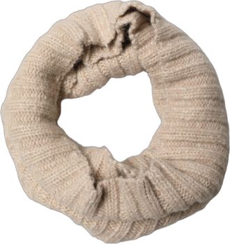 Dolce & Gabbana Light Beige Ribbed Knit Neck Warmer Womens Scarf