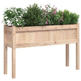 Berkfield Home Garden Planters 2 pcs with Legs Solid Wood Pine in Natural
