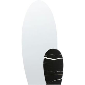 Beliani Beliani - Specchio decorativo da parete Stile moderno da appendere Effetto marmo 58 x 120 cm Nero Vierzon