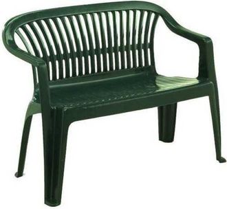 Progarden Banco de Jardín Eboli, Banco de jardín monobloque, Banco de exterior, 100% Made in Italy, Cm 114x55h82, Verde