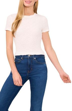 CeCe by Cynthia Steffe Puckered Knit Baby Tee in New Ivory at Nordstrom, Size X-Large