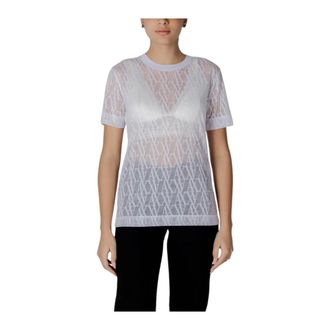 A|X Armani Exchange T-Shirts, female, White, XS, SemiSheer LogoPrint TShirt