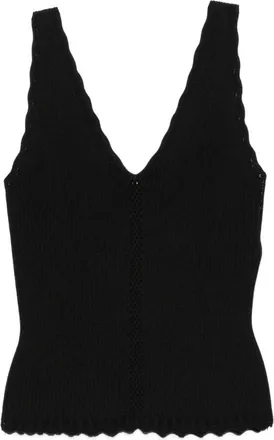 Twinset Tops, Dames, Zwart, S, Mouwloze Top