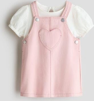 H&M 2-piece Cotton Set in Light Pink/white at Nordstrom, Size 18M